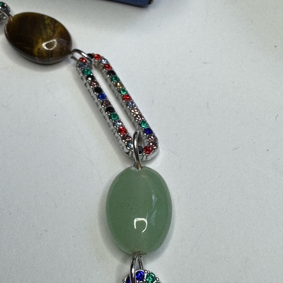 Multi-gemstone Paperclip Bracelet - Picture 3 of 5